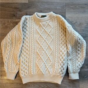 Vintage Wool Cream Cable Knit Sweater